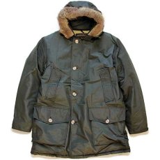 画像1: 00s USA製 WOOLRICH JOHN RICH&BROS ウールリッチ コヨーテファー アークティックパーカー ダウンコート オリーブ L★B-9タイプ (1)