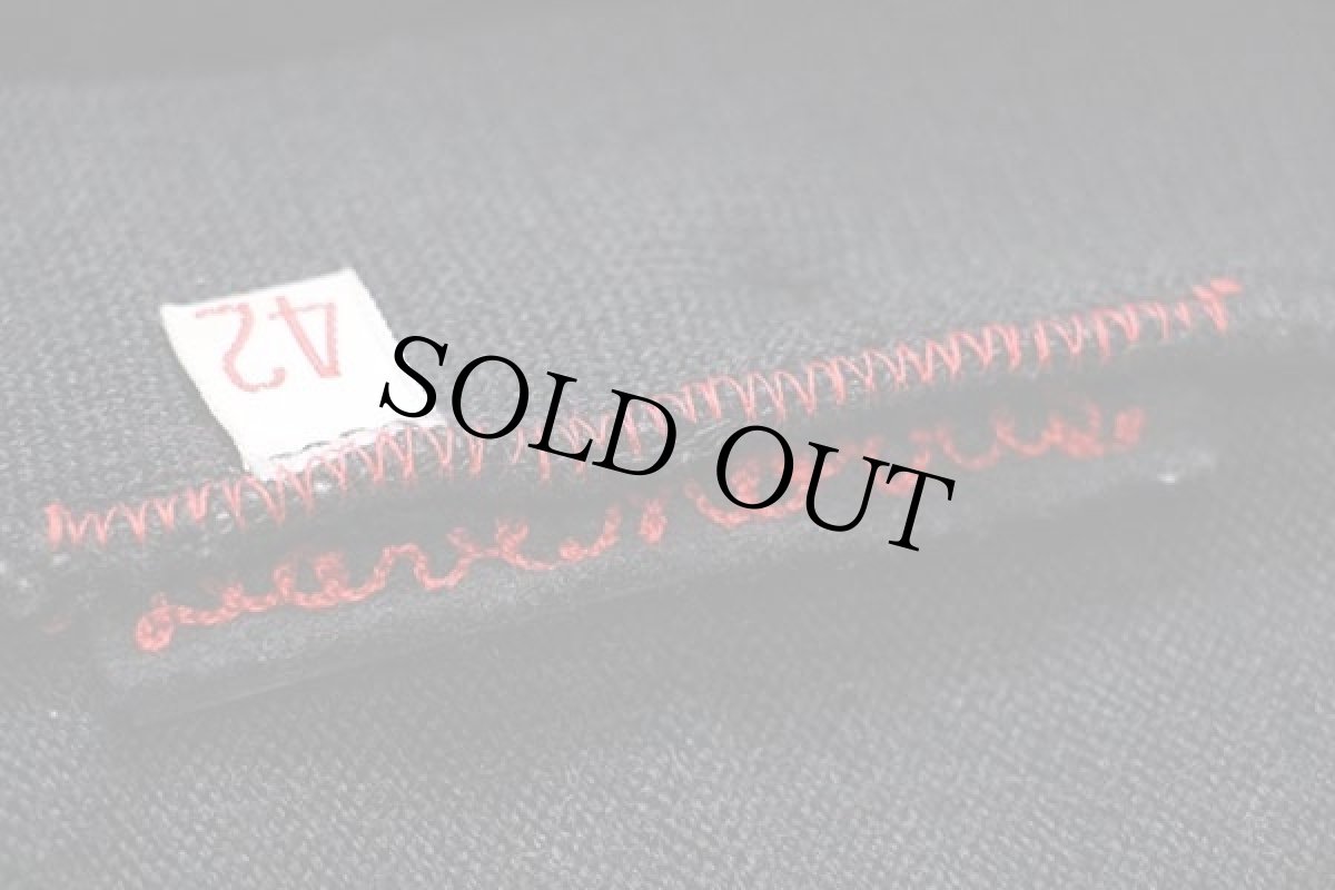 画像5: 50s COANE 無地 パチポケ ウールニット レタードカーディガン 黒 42 (5)