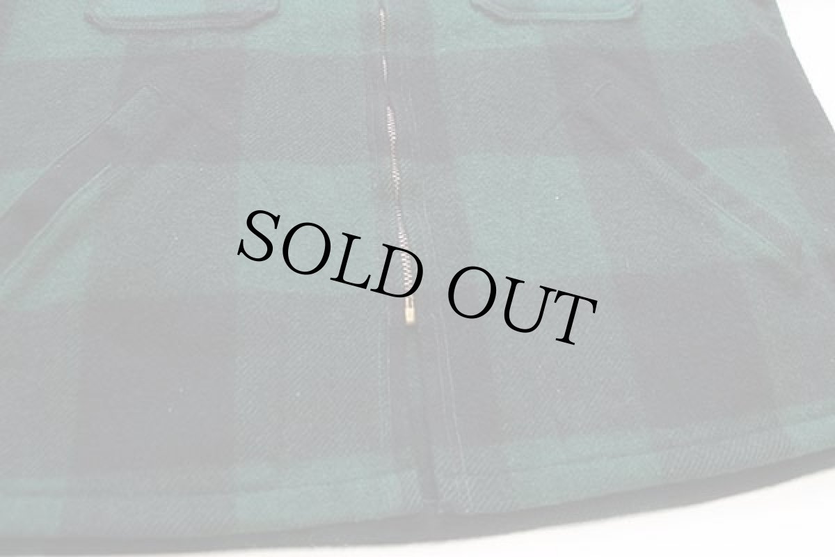 画像6: 60s L.L.Bean 筆記体タグ バッファローチェック ウールジャケット 緑×黒 46 (6)