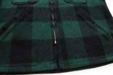 画像6: 60s L.L.Bean 筆記体タグ バッファローチェック ウールジャケット 緑×黒 46 (6)