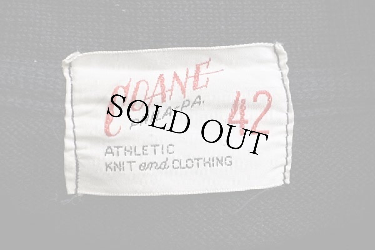 画像4: 50s COANE 無地 パチポケ ウールニット レタードカーディガン 黒 42 (4)