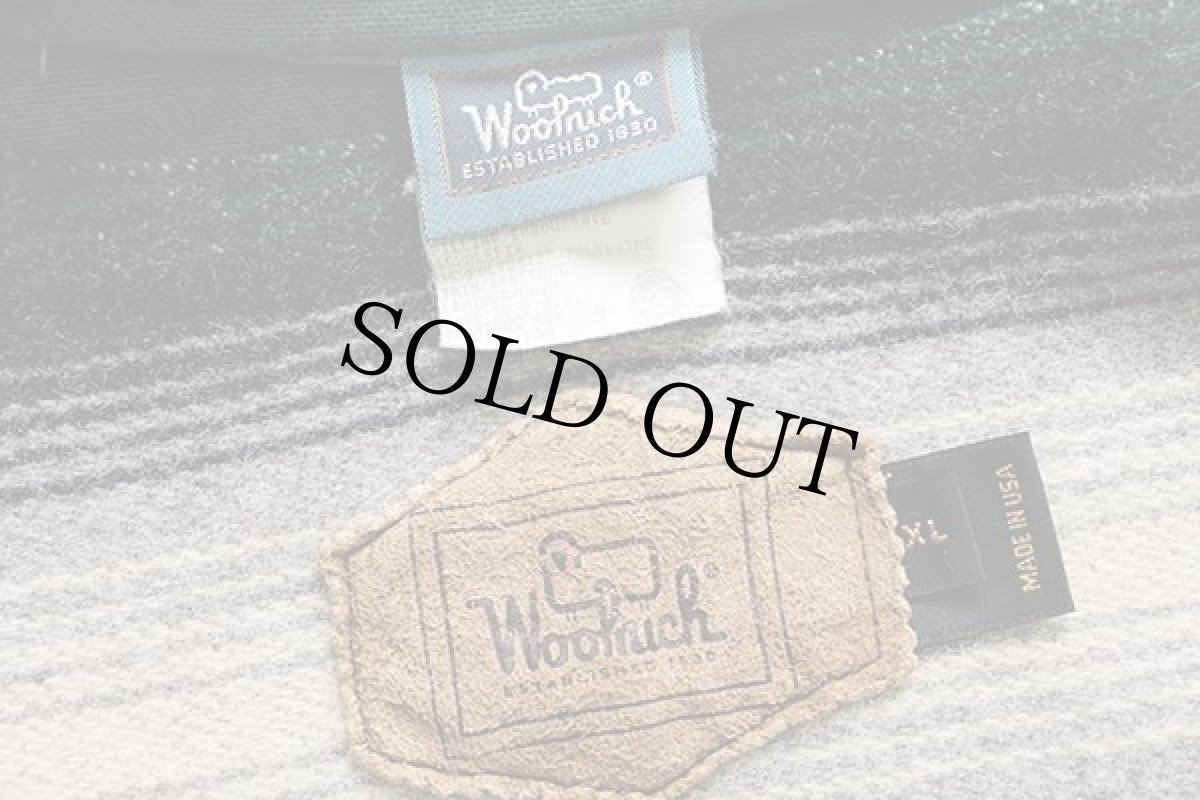 画像4: 90s USA製 Woolrichウールリッチ ラグ柄 ウールライナー コットン フィールドコート 緑 XL★ジャケット (4)