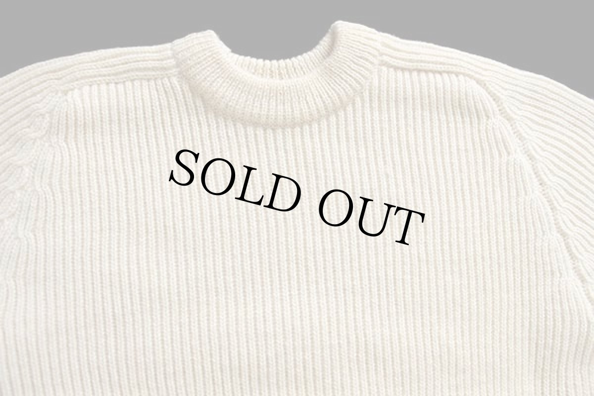 画像3: 80s 英国製 Peter Stormピーターストーム サドルショルダー ローゲージ ウールニット セーター ナチュラル XL (3)