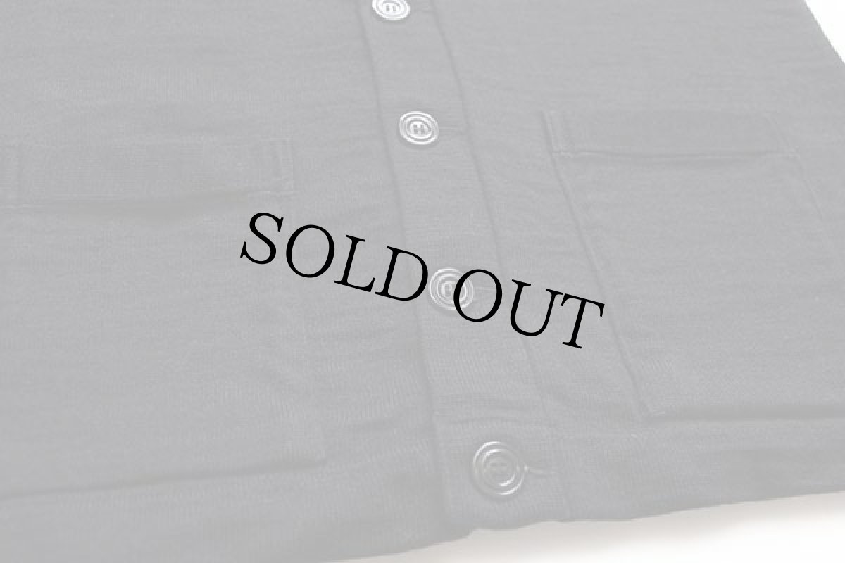 画像7: 50s COANE 無地 パチポケ ウールニット レタードカーディガン 黒 42 (7)