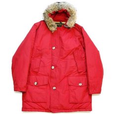 画像1: 00s USA製 WOOLRICH JOHN RICH&BROS ウールリッチ コヨーテファー アークティックパーカー ダウンコート 赤 M★B-9タイプ (1)