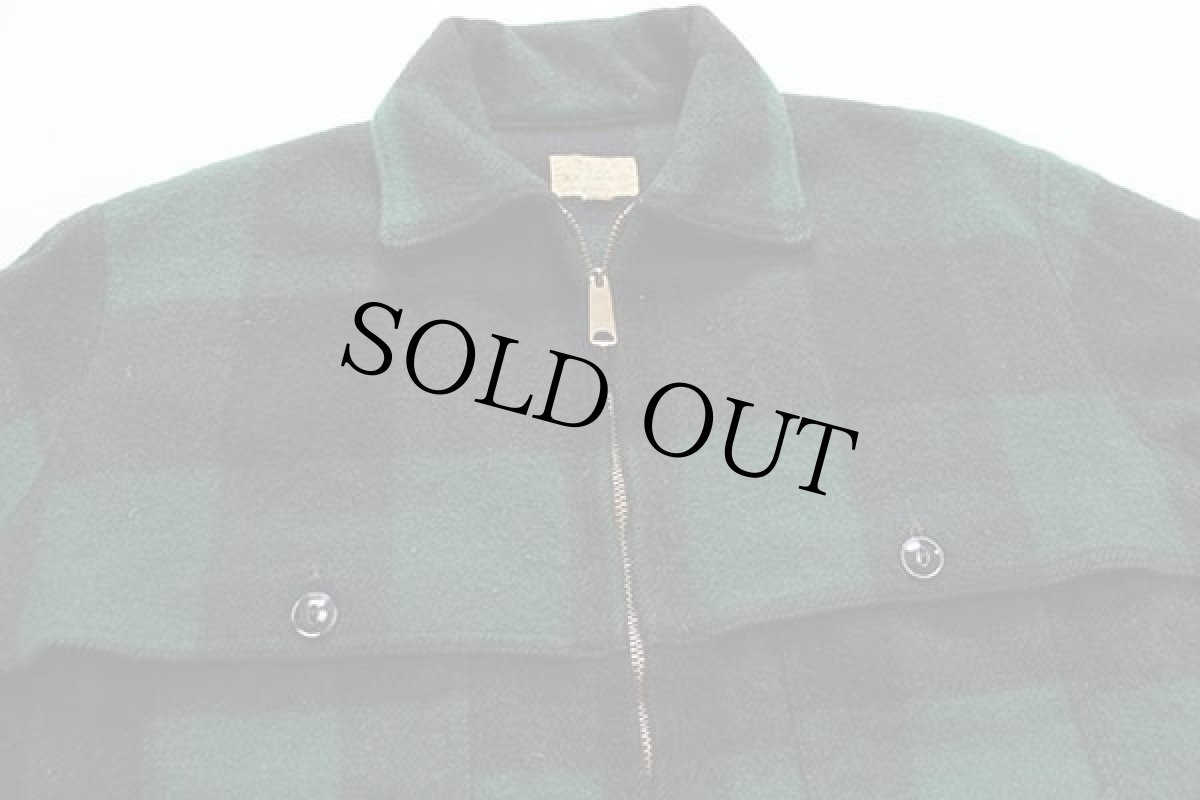 画像3: 60s L.L.Bean 筆記体タグ バッファローチェック ウールジャケット 緑×黒 46 (3)