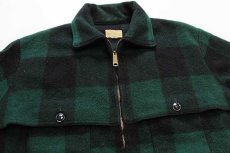 画像3: 60s L.L.Bean 筆記体タグ バッファローチェック ウールジャケット 緑×黒 46 (3)