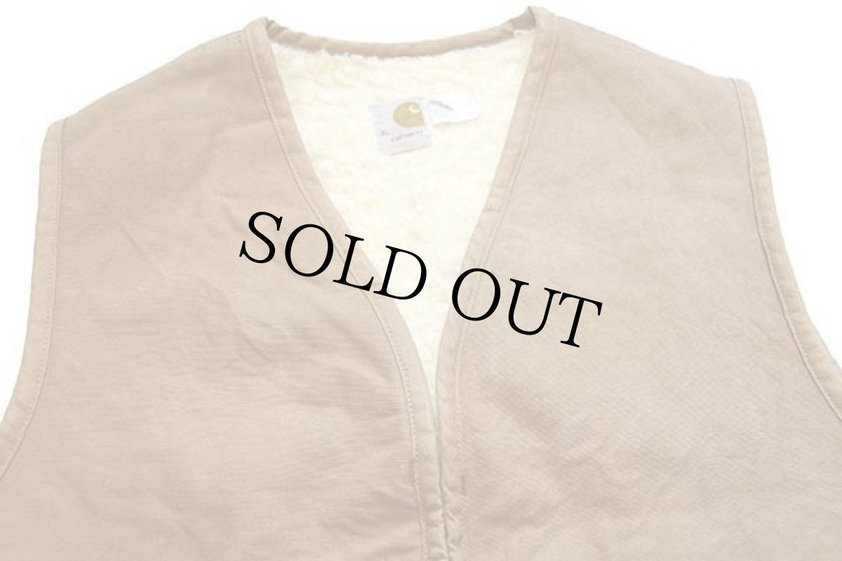 画像3: 70s USA製 carharttカーハート ボアライナー ダックベスト 茶 XL (3)