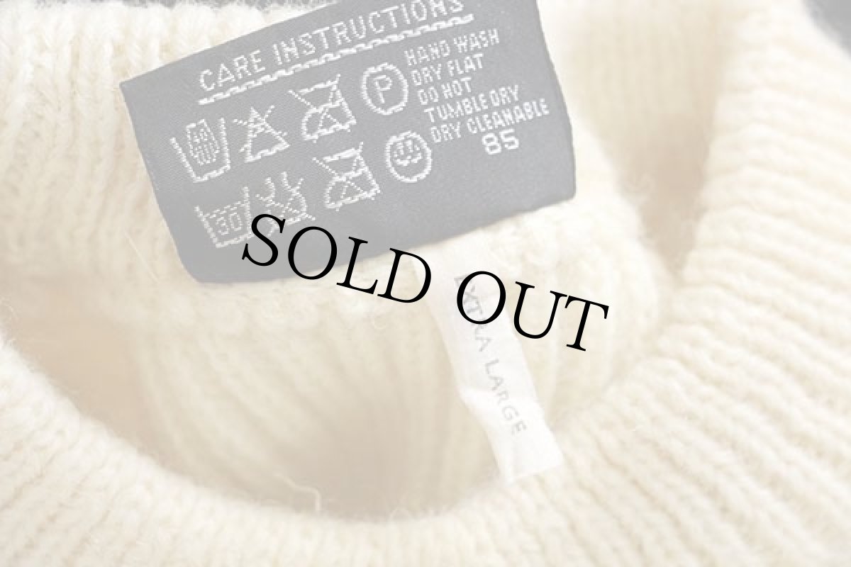 画像5: 80s 英国製 Peter Stormピーターストーム サドルショルダー ローゲージ ウールニット セーター ナチュラル XL (5)