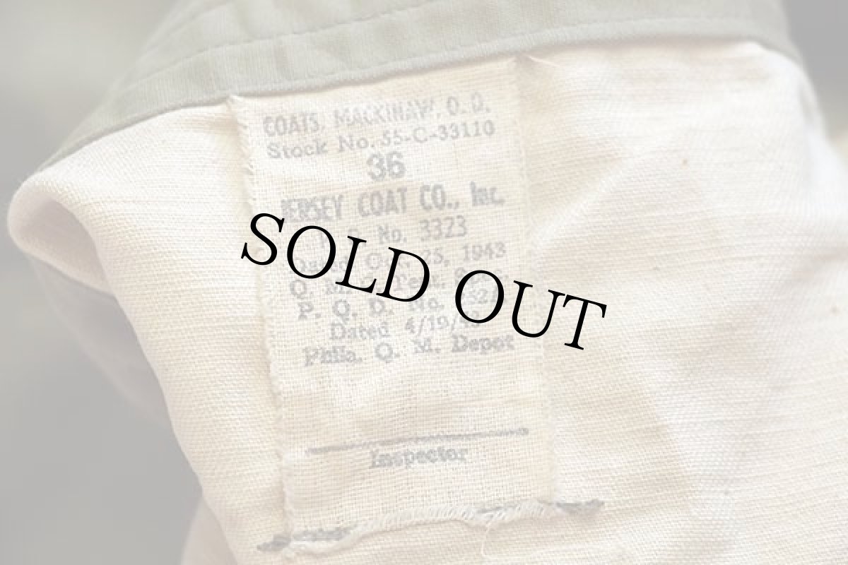 画像4: 40s 米軍 U.S.ARMY M-1943 コットンポプリン マッキーノコート オリーブドラブ 36★ジープコート (4)