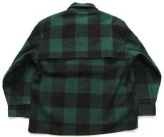画像2: 60s L.L.Bean 筆記体タグ バッファローチェック ウールジャケット 緑×黒 46 (2)