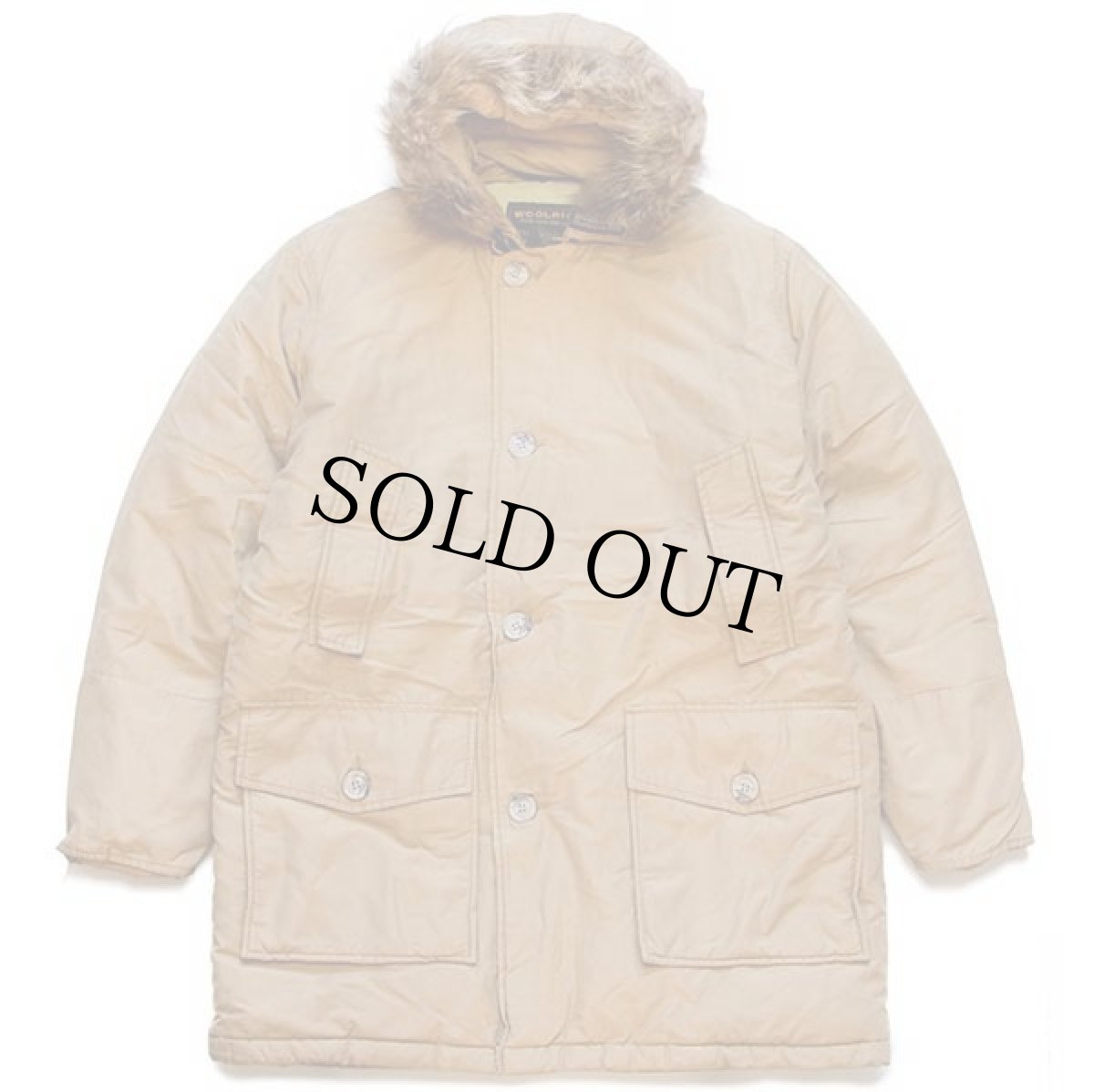 画像1: 00s USA製 WOOLRICH JOHN RICH&BROS ウールリッチ コヨーテファー アークティックパーカー ダウンコート カーキ M★B-9タイプ (1)
