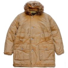 画像1: 00s USA製 WOOLRICH JOHN RICH&BROS ウールリッチ コヨーテファー アークティックパーカー ダウンコート カーキ M★B-9タイプ (1)