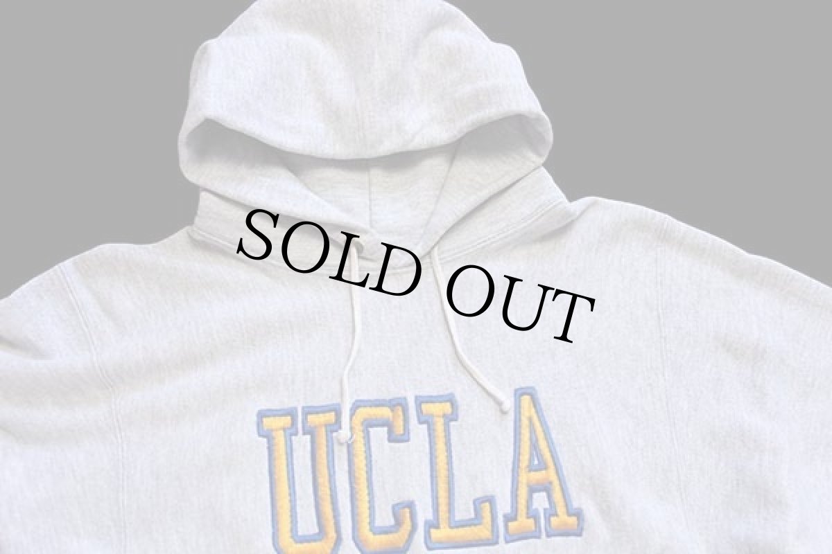 画像3: 80s USA製 Championチャンピオン UCLA 刺繍 リバースウィーブ スウェットパーカー 杢グレー M (3)