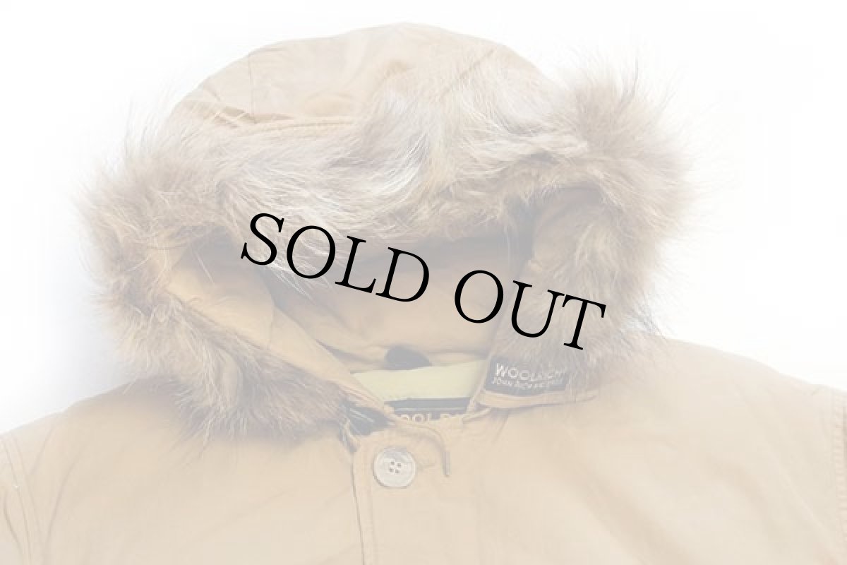 画像3: 00s USA製 WOOLRICH JOHN RICH&BROS ウールリッチ コヨーテファー アークティックパーカー ダウンコート カーキ M★B-9タイプ (3)