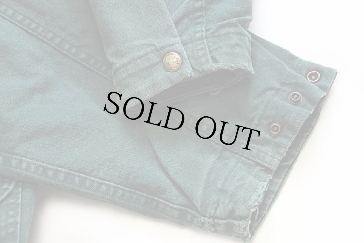 画像7: 90s USA製 Woolrichウールリッチ ラグ柄 ウールライナー コットン フィールドコート 緑 XL★ジャケット (7)