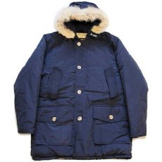 画像1: 00s USA製 WOOLRICH JOHN RICH&BROS ウールリッチ コヨーテファー アークティックパーカー ダウンコート 紺 M★B-9タイプ (1)