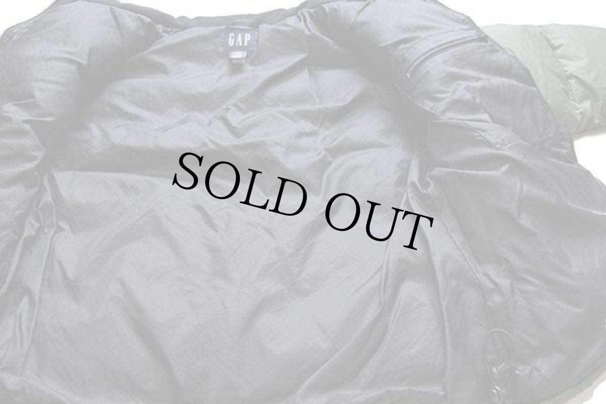 画像5: 90s GAPギャップ 無地 ナイロン ダウンジャケット 緑 S (5)