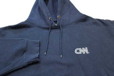 画像3: CNN ロゴ刺繍 スウェットパーカー 紺 2XL (3)