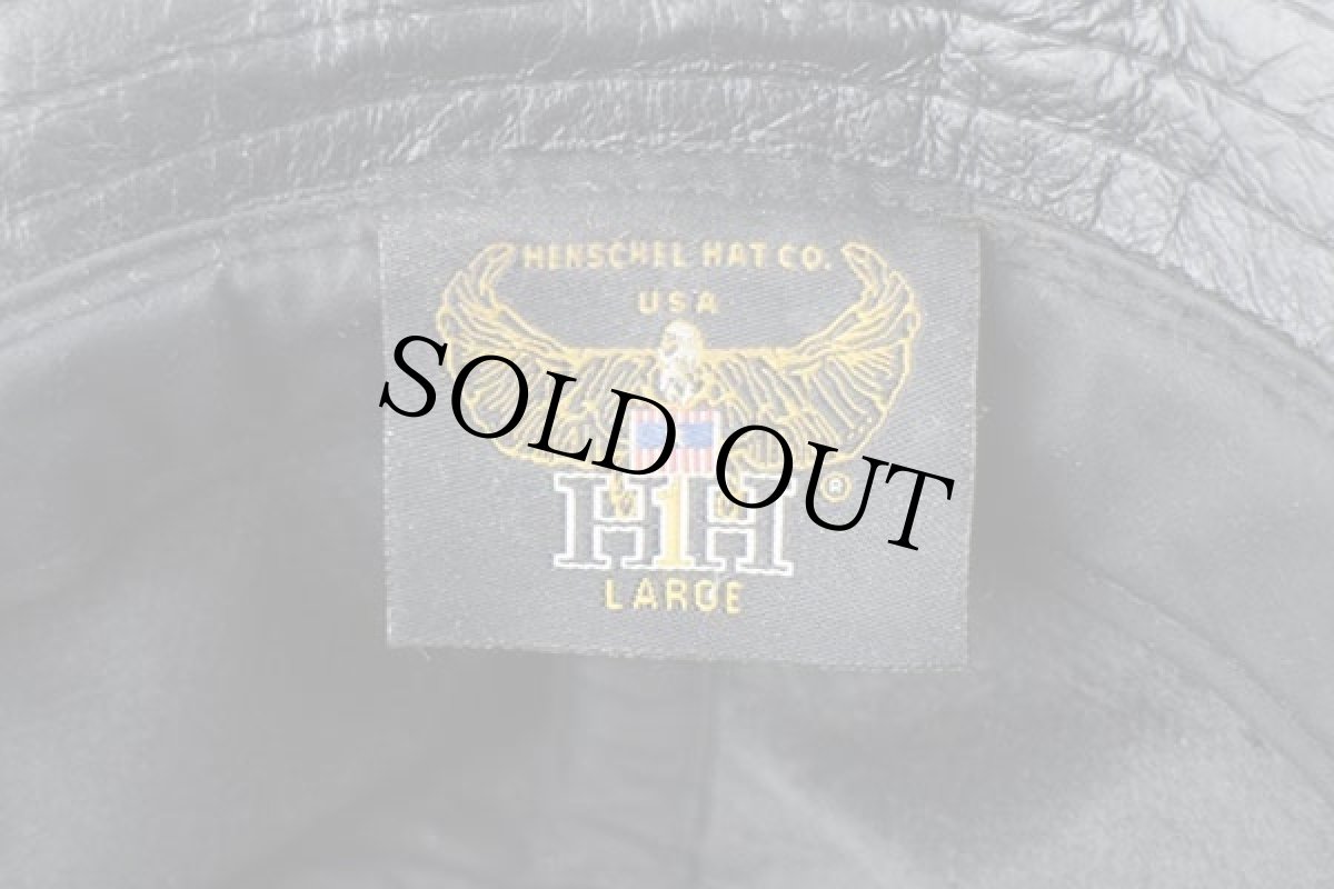 画像7: HENSCHEL HAT ヘンシェル レザー フェドラハット ブラック L (7)