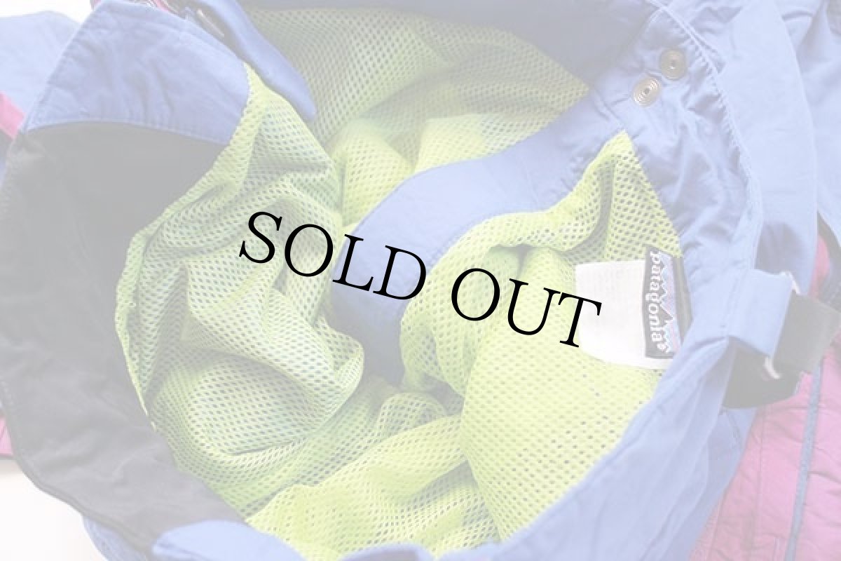 画像7: 90s patagoniaパタゴニア サイドジップ パデット ナイロン オーバーオール 青 34★パンツ (7)