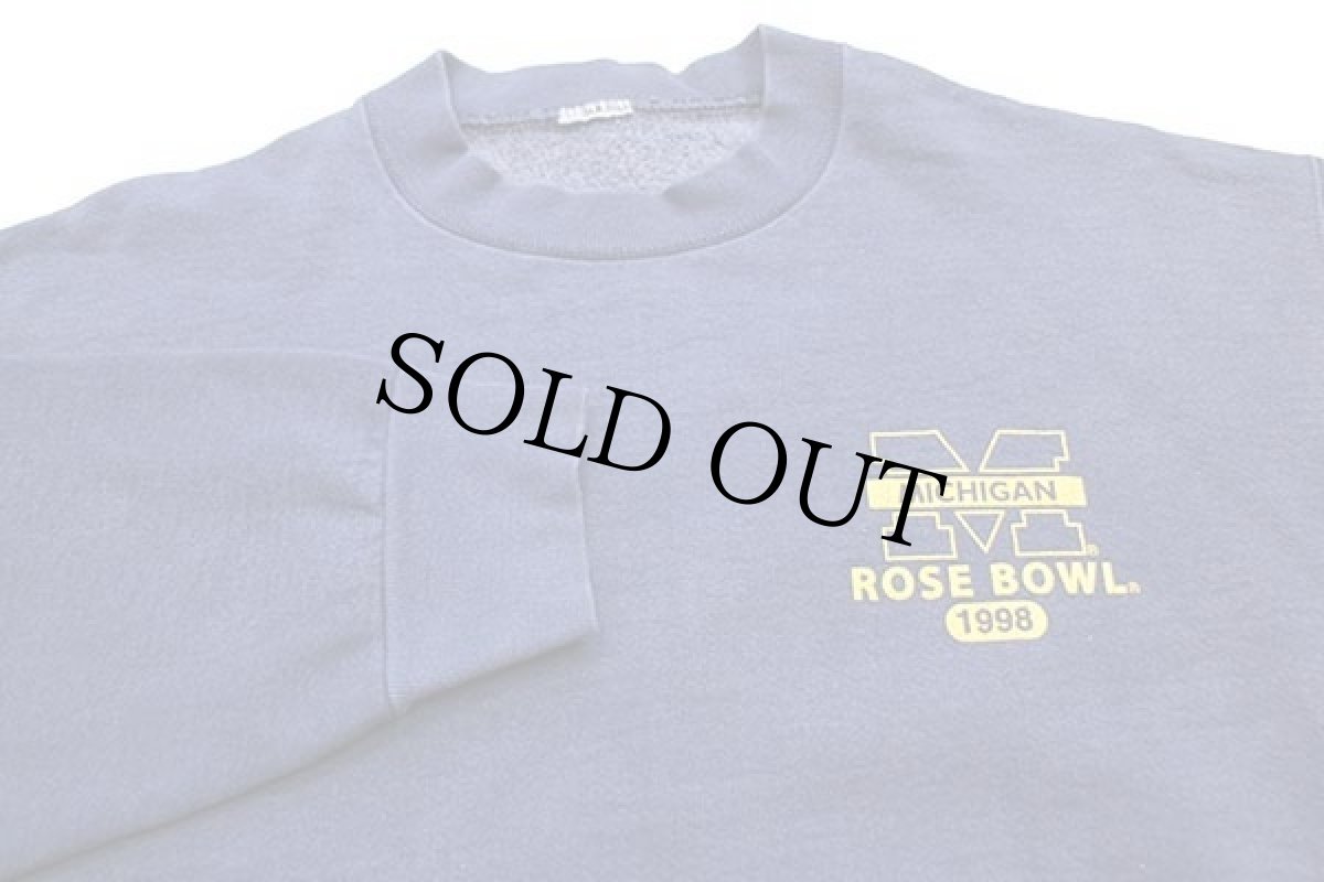 画像3: 90s MICHIGAN ROSE BOWL 1998 両面ひび割れプリント スウェット 紺 (3)