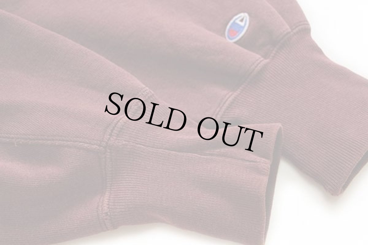 画像5: 90s USA製 Championチャンピオン BOSTON COLLEGE ひび割れプリント リバースウィーブ スウェット バーガンディ L (5)