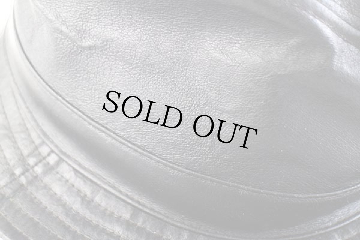 画像8: HENSCHEL HAT ヘンシェル レザー フェドラハット ブラック L (8)