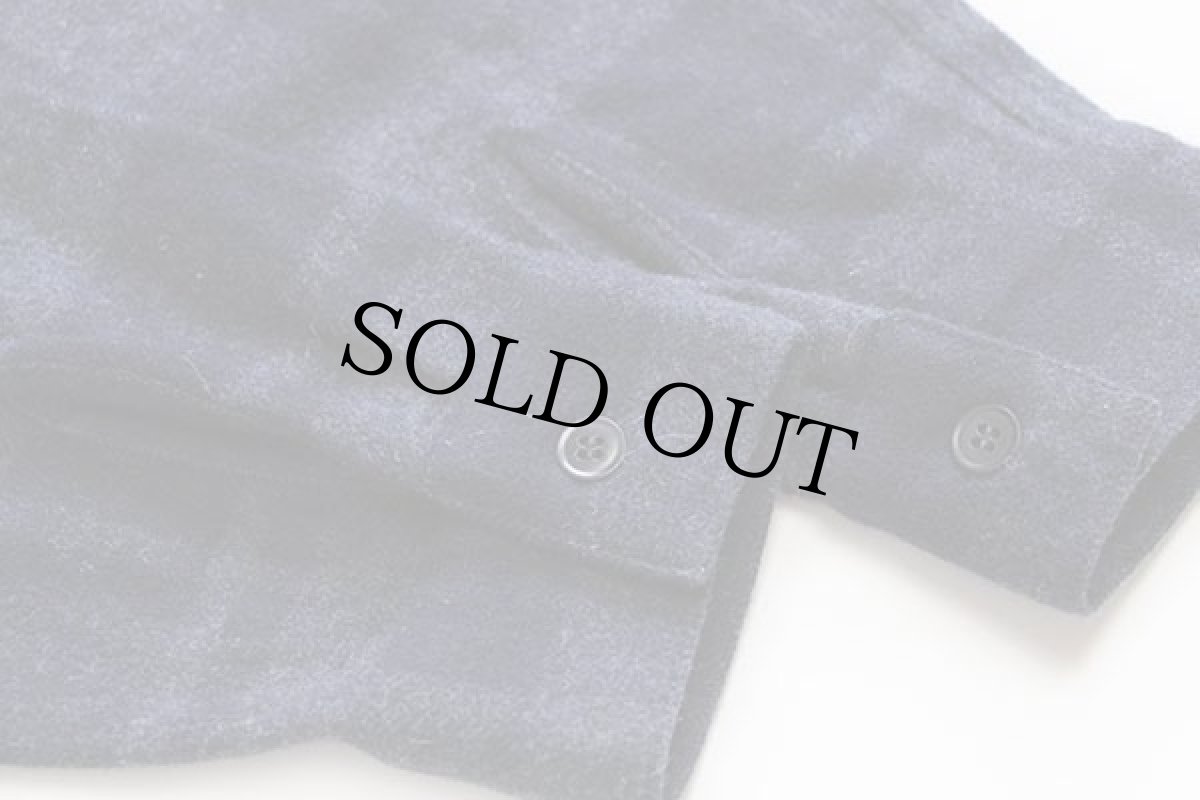 画像6: ルーマニア製 A.P.C. アーペーセー マチ付き チェック ウールシャツ 紺 M (6)