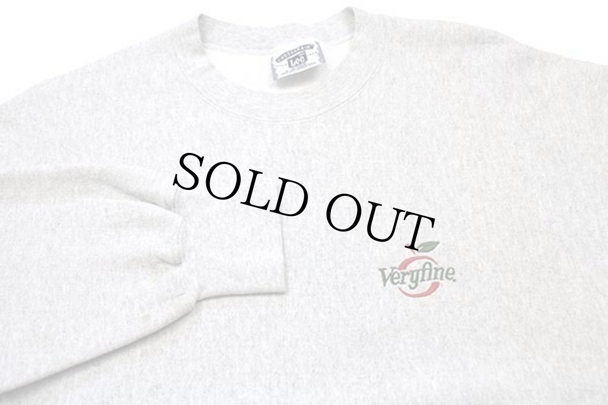 画像3: 90s Leeリー Veryfine ロゴ刺繍 リバースウィーブ スウェット 杢ライトグレー XL (3)