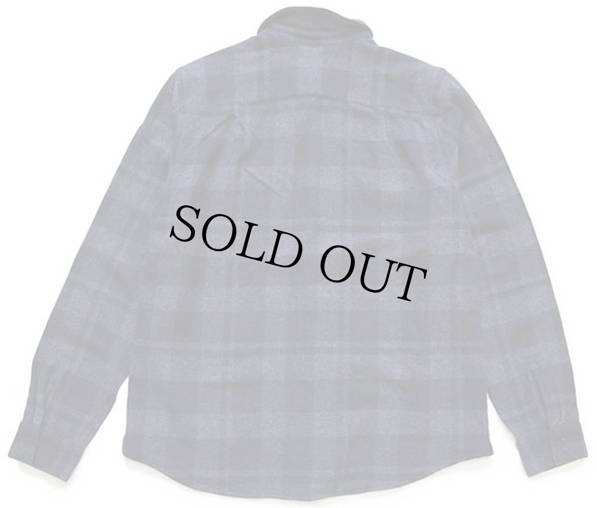 画像2: ルーマニア製 A.P.C. アーペーセー マチ付き チェック ウールシャツ 紺 M (2)