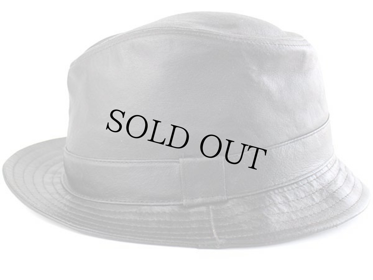 画像2: HENSCHEL HAT ヘンシェル レザー フェドラハット ブラック L (2)