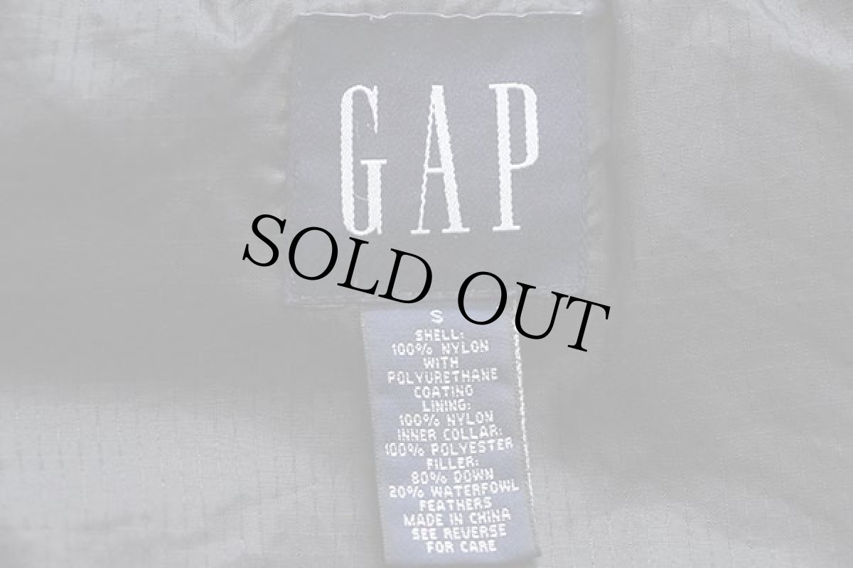画像4: 90s GAPギャップ 無地 ナイロン ダウンジャケット 緑 S (4)