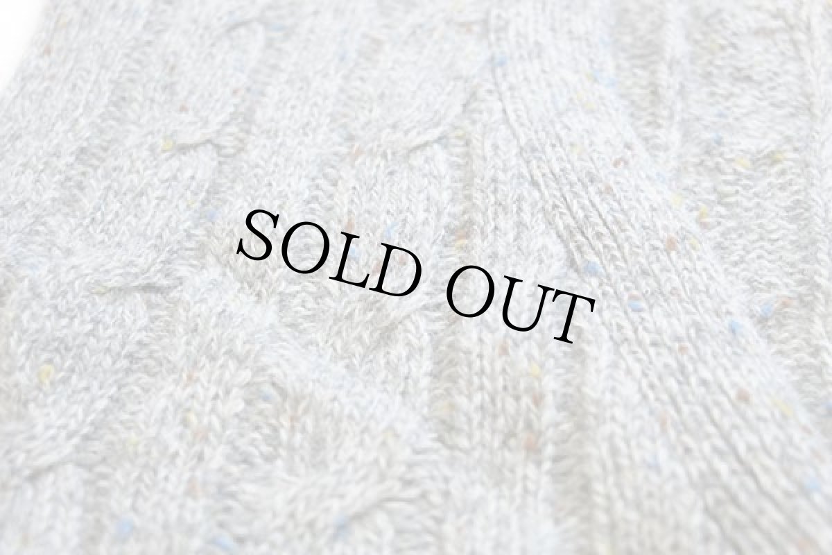 画像6: 80s BALL ON ケーブル編み ネップ入り シェットランド ウールニット ベスト カーディガン ミックス XL (6)