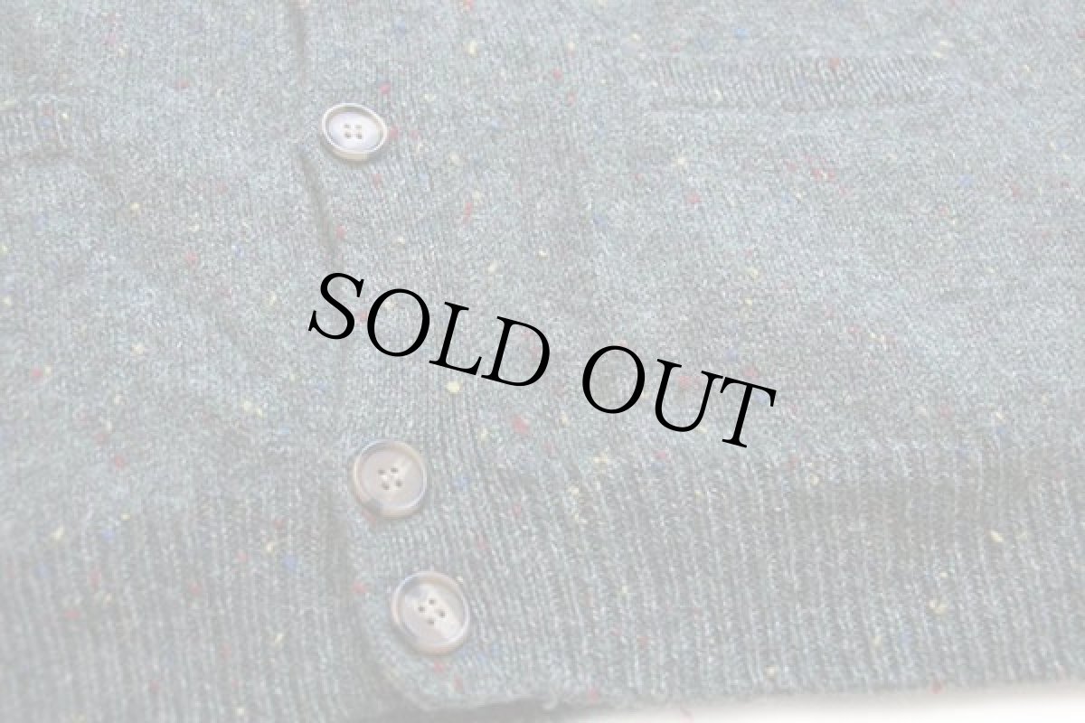 画像5: 80s Lord Canepari ネップ入り ウールニット ベスト カーディガン ミックス L (5)