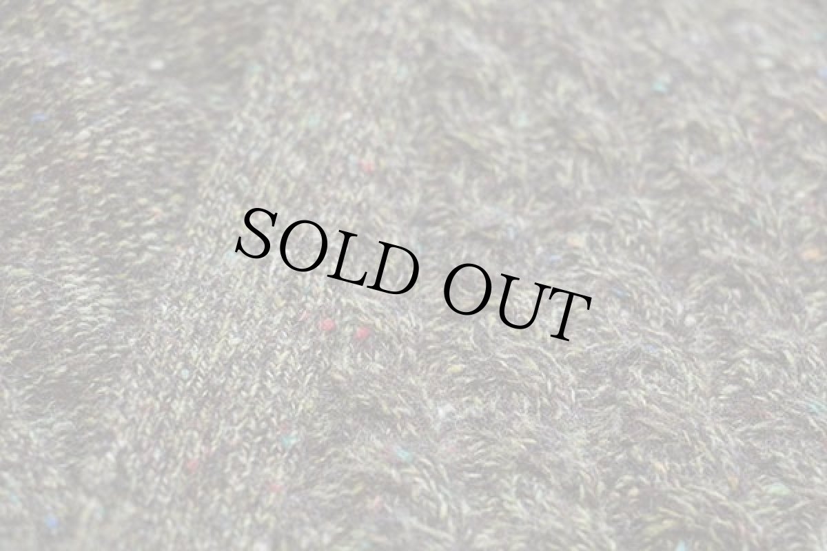 画像6: 80s イタリア製 SISLEY ケーブル編み ネップ入り ウールニット ベスト カーディガン ミックス XL (6)