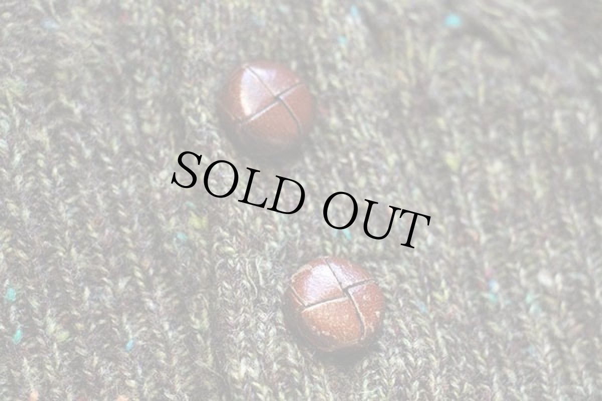 画像5: 80s イタリア製 SISLEY ケーブル編み ネップ入り ウールニット ベスト カーディガン ミックス XL (5)