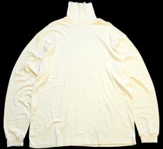 画像2: 90s J.CREW タートルネック 無地 コットン カットソー 生成り XL (2)