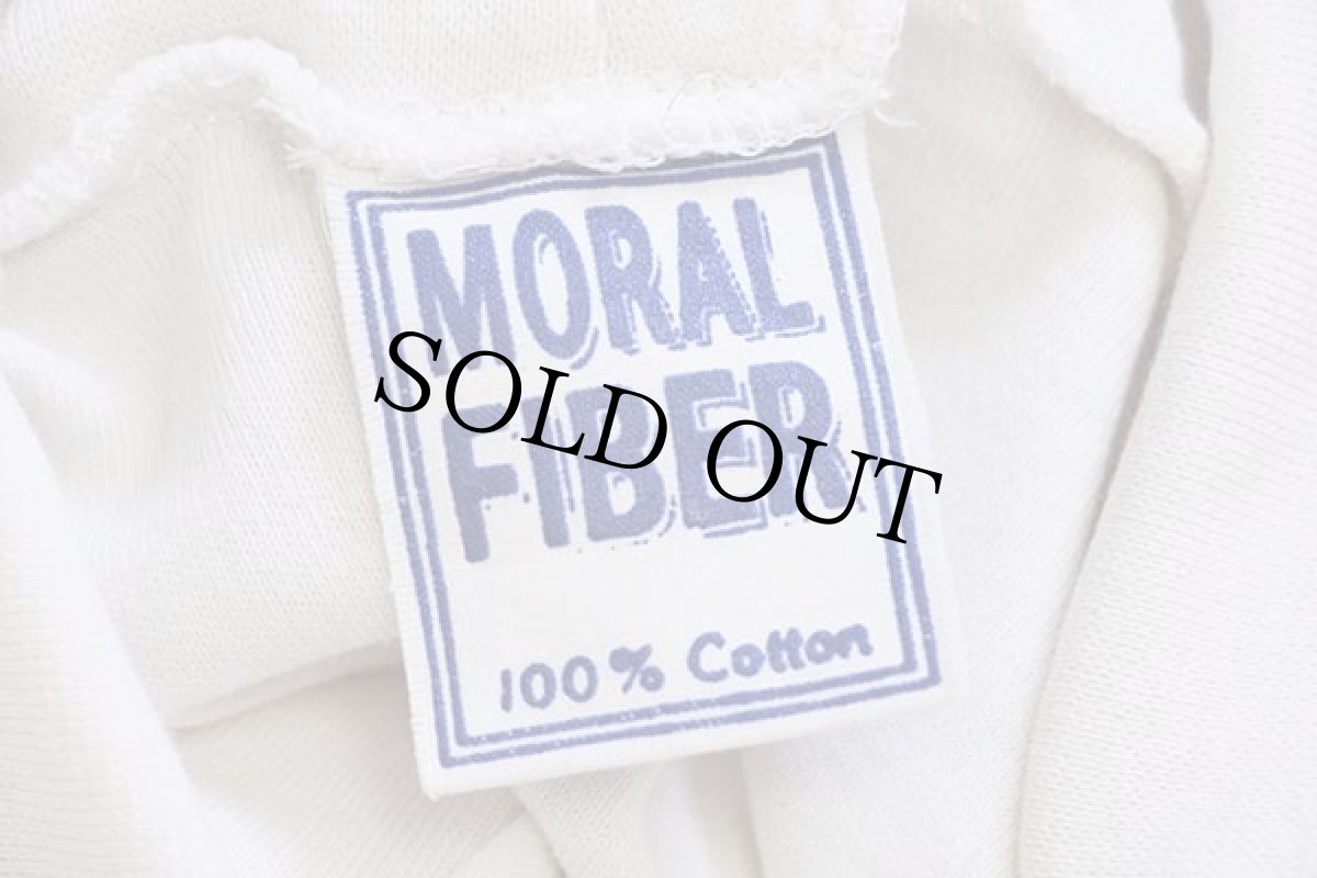 画像5: 90s USA製 MORAL FIBER CLOTHING 染み込みプリント タートルネック コットン カットソー 生成り (5)