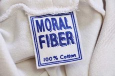 画像5: 90s USA製 MORAL FIBER CLOTHING 染み込みプリント タートルネック コットン カットソー 生成り (5)