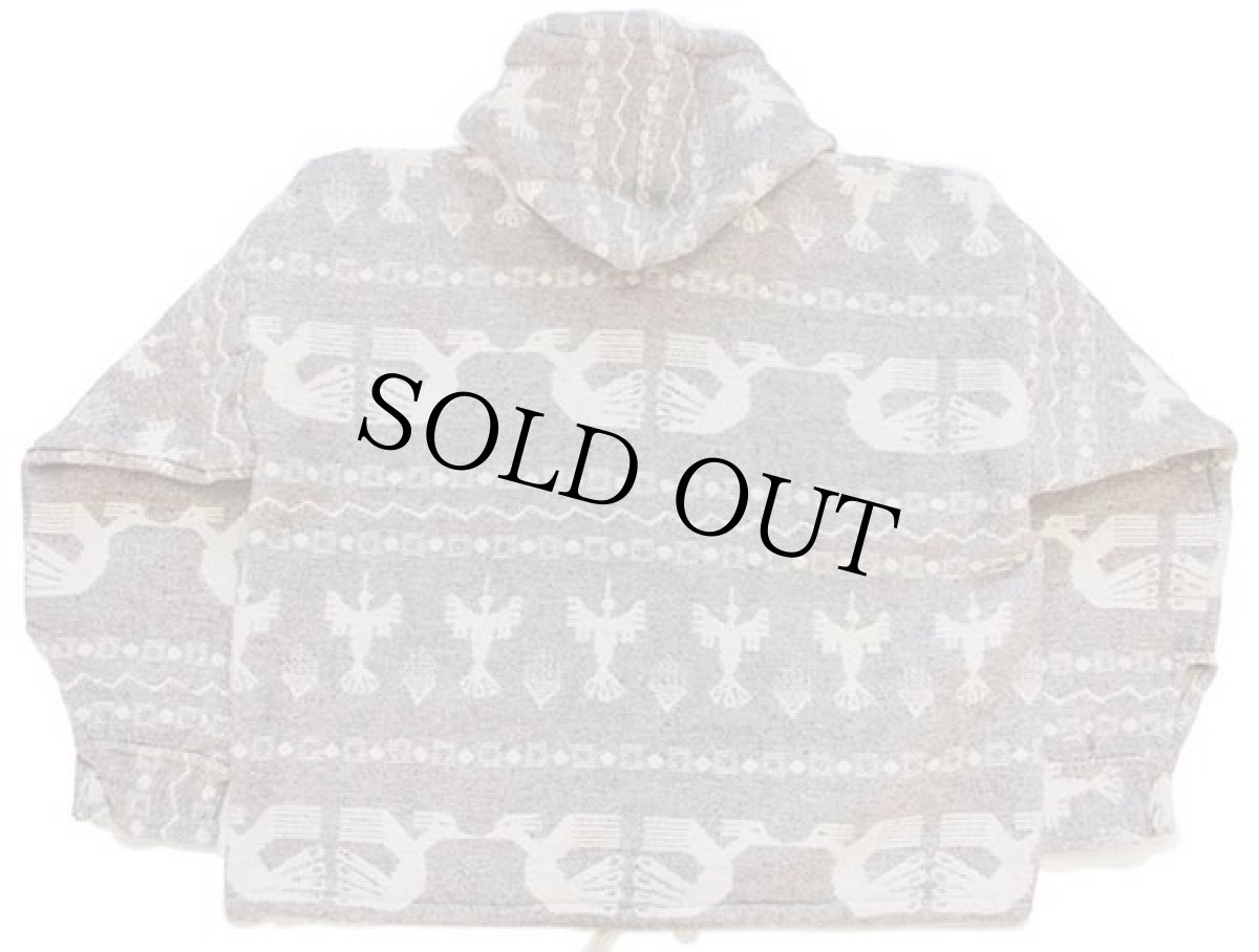 画像2: エクアドル製 ハンドメイド フォークロア柄 プルオーバー ウール ラグ パーカー (2)