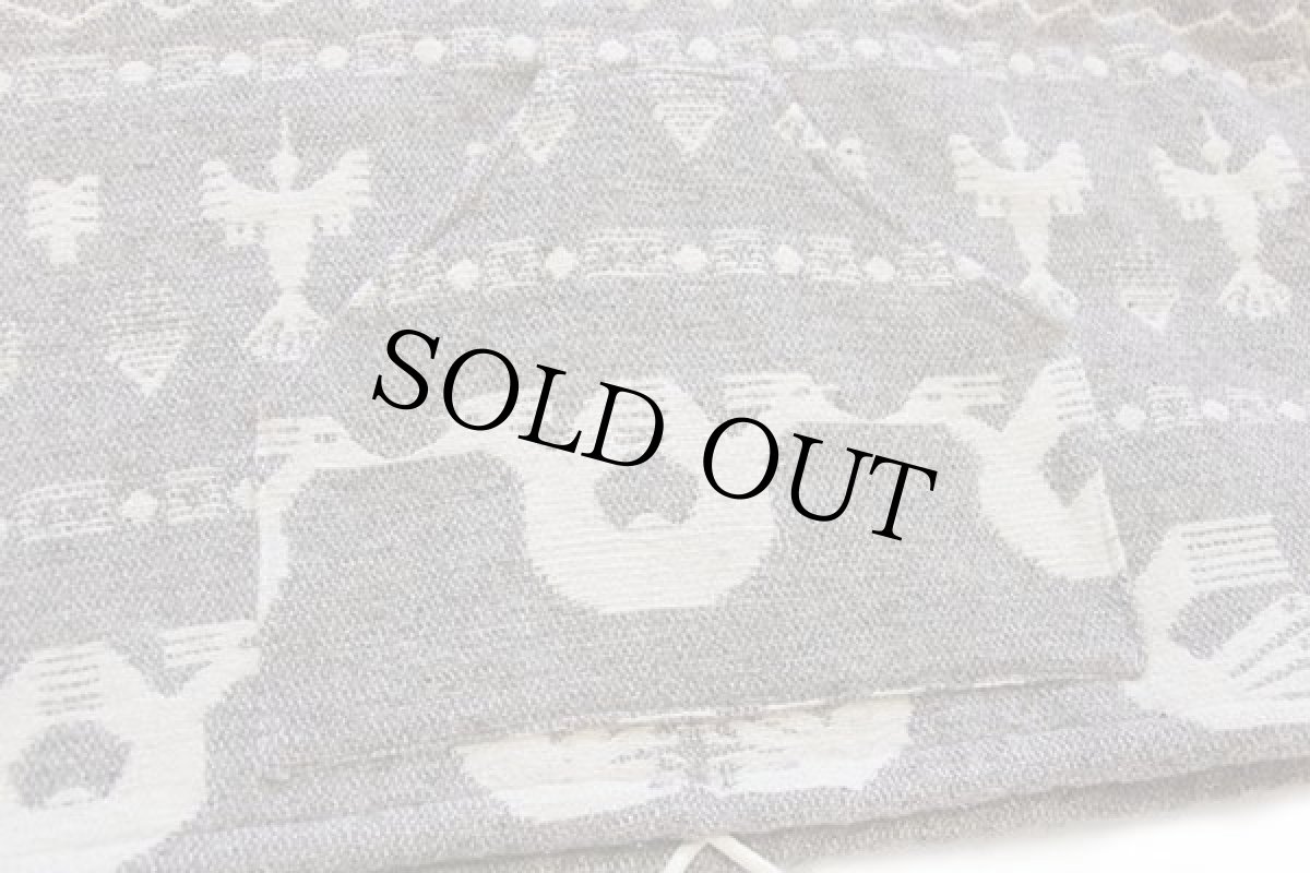 画像6: エクアドル製 ハンドメイド フォークロア柄 プルオーバー ウール ラグ パーカー (6)