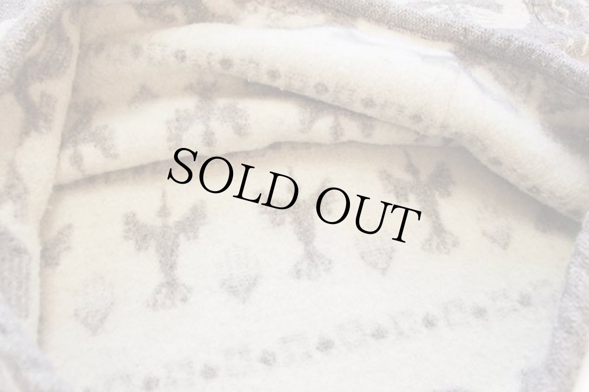 画像5: エクアドル製 ハンドメイド フォークロア柄 プルオーバー ウール ラグ パーカー (5)