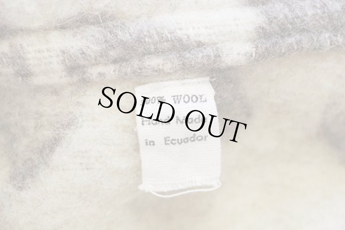 画像4: エクアドル製 ハンドメイド フォークロア柄 プルオーバー ウール ラグ パーカー (4)