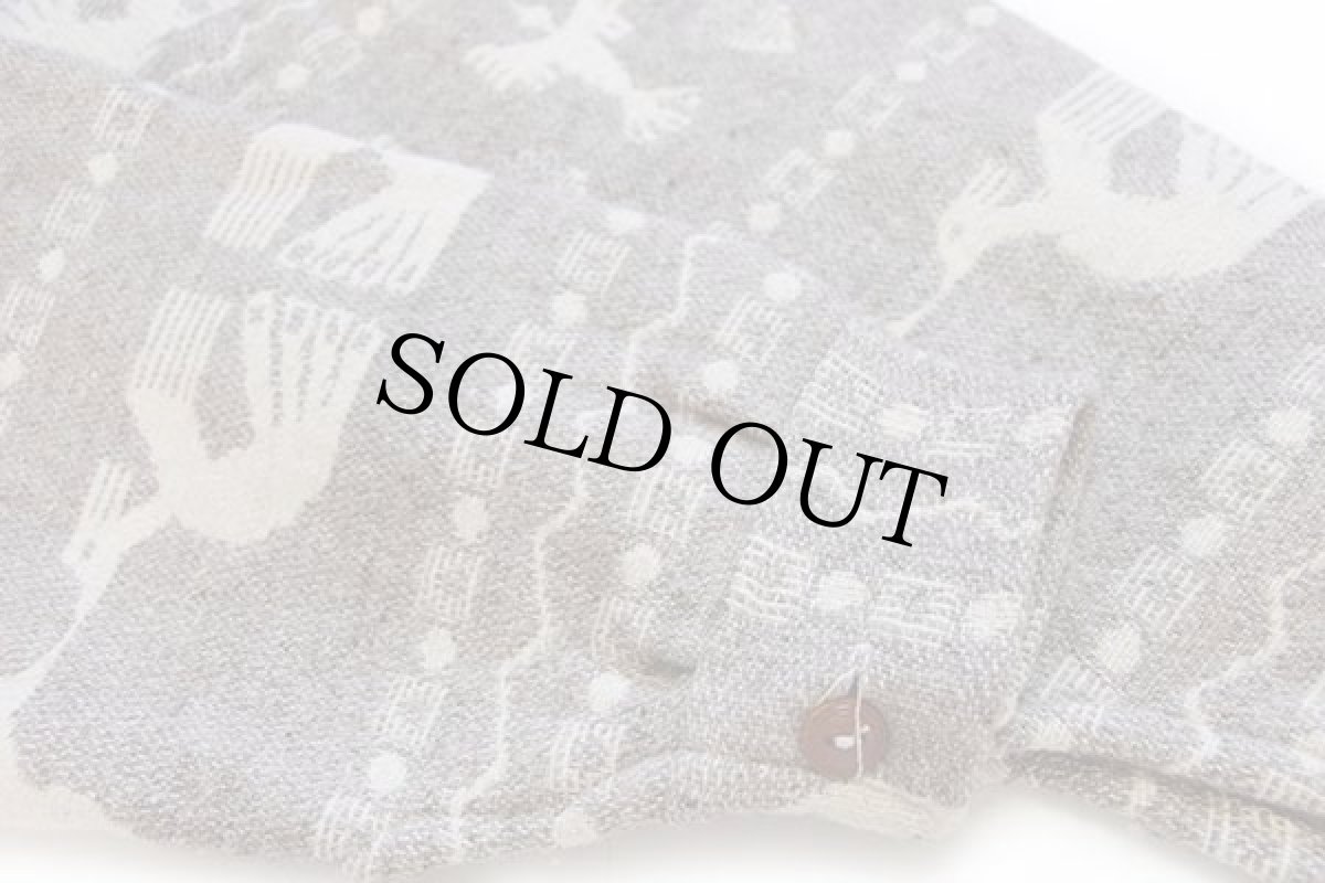 画像7: エクアドル製 ハンドメイド フォークロア柄 プルオーバー ウール ラグ パーカー (7)