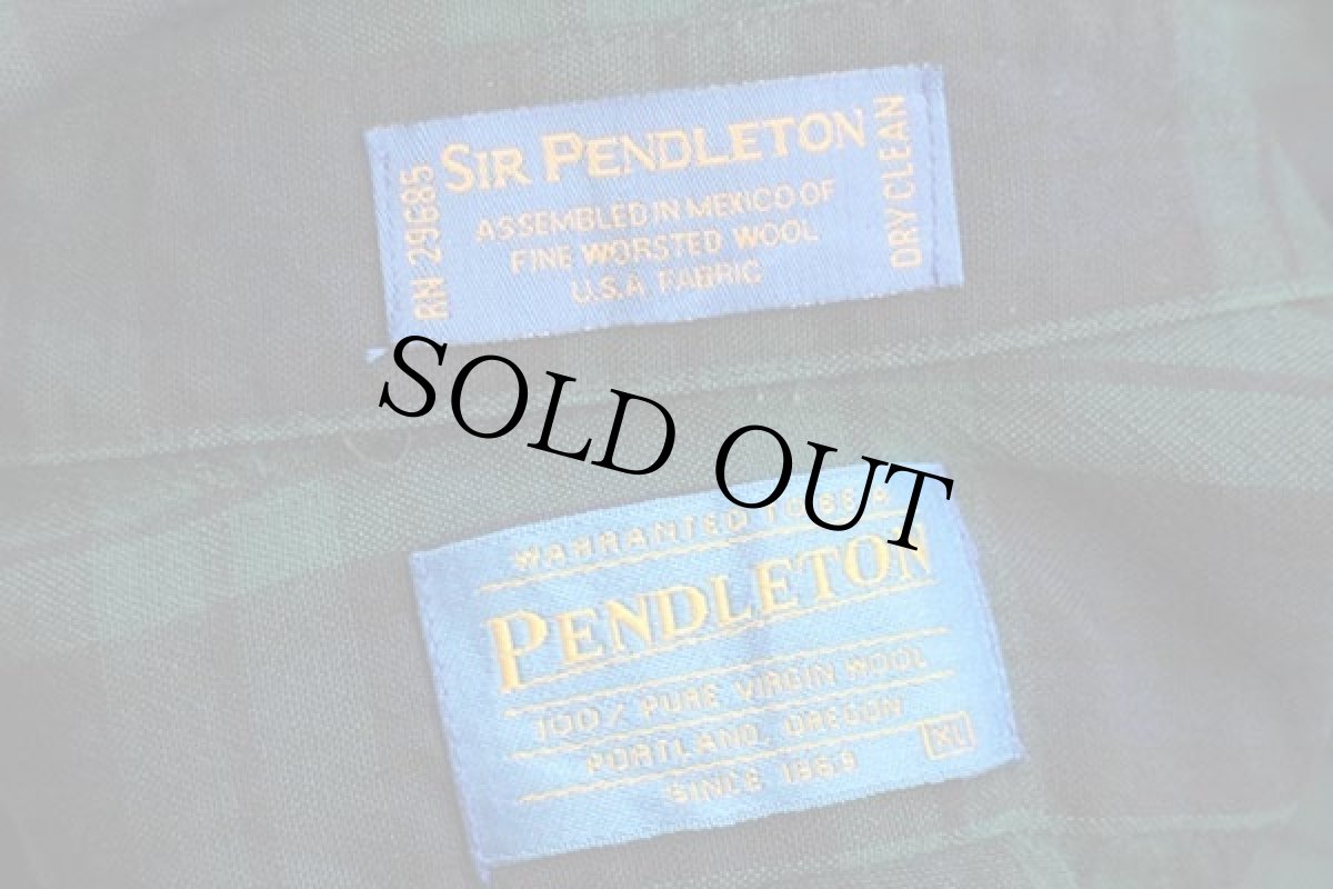 画像4: 00s メキシコ製 SIR PENDLETONサーペンドルトン ブラックウォッチ タータンチェック ボタンダウン ウーステッド ウールシャツ XL (4)