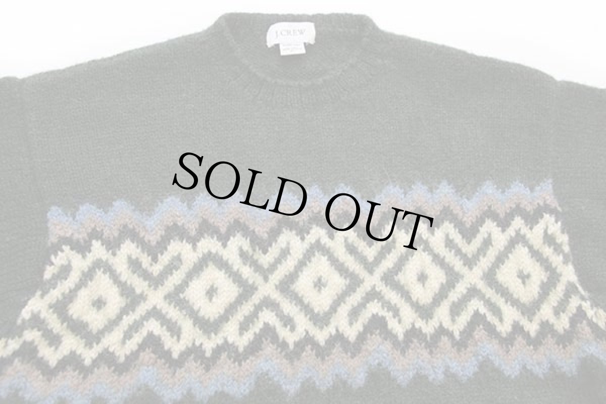 画像3: 00s J.CREW ウール ハンドニット セーター LT (3)