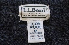 画像4: アイルランド製 L.L.Bean ケーブル編み ウールニット カーディガン チャコールグレー M (4)
