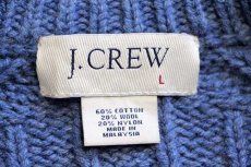 画像4: 00s J.CREW ケーブル編み コットン×ウール×ナイロンニット セーター ブルーグレー L (4)