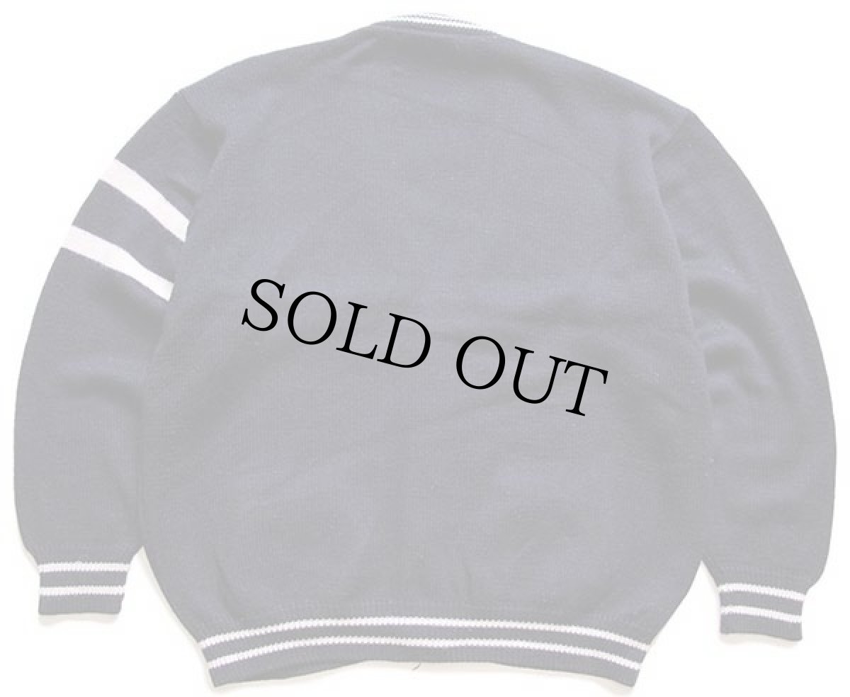 画像2: 80s Levi'sリーバイス ロゴパッチ付き ウールニット カーディガン 紺 L★ユーロ (2)